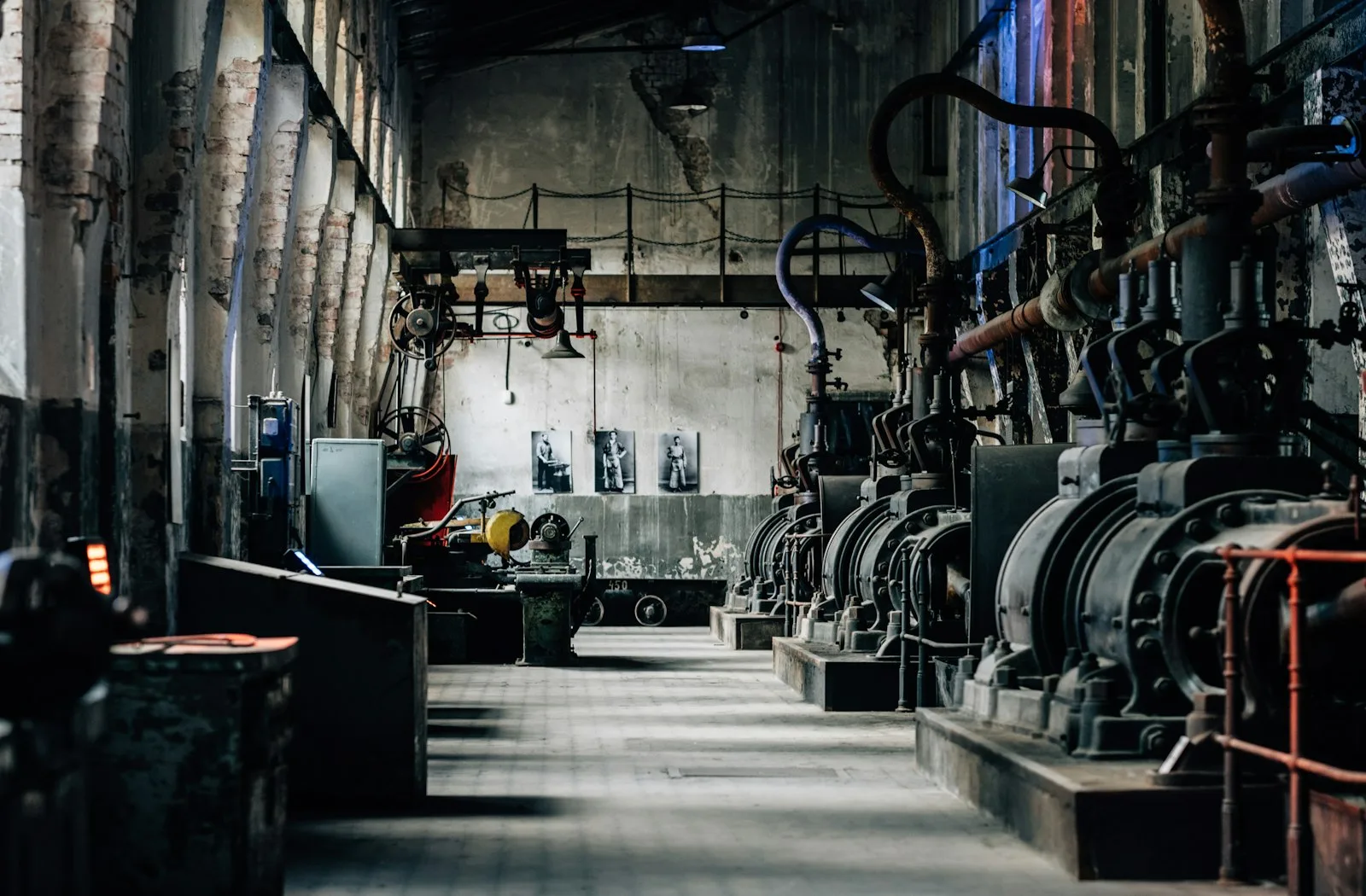 Commercial diesel generator unit awaiting on-site repair